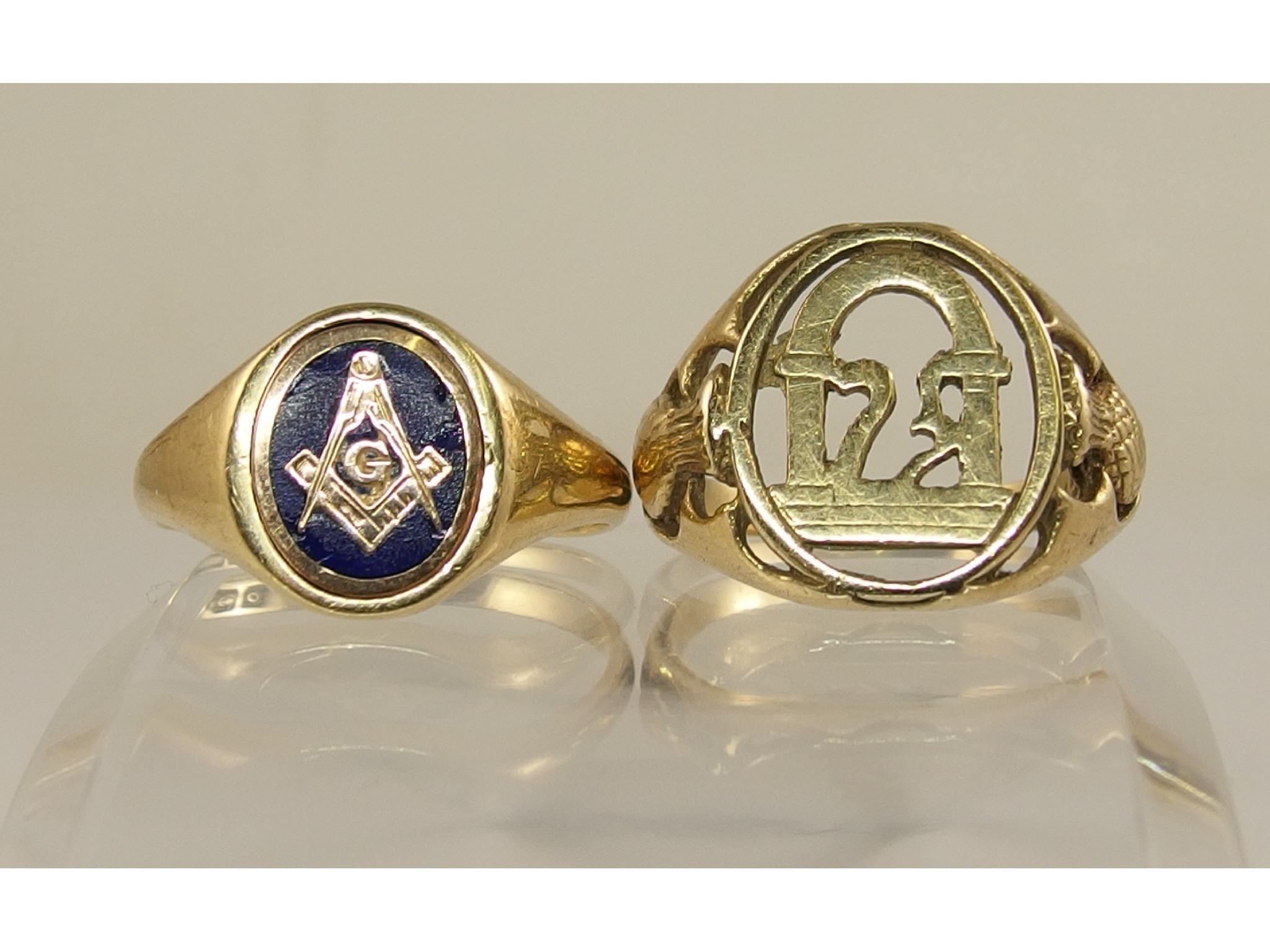 Appraisal: Two ct Masonic rings