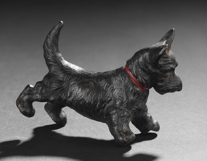 Appraisal: Cold-Painted Cast-Iron Figure of a Black Scottie fourth quarter th