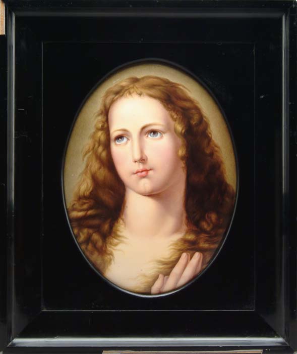 Appraisal: KPM PLAQUE Beautiful oval KPM plaque depicts girl with long