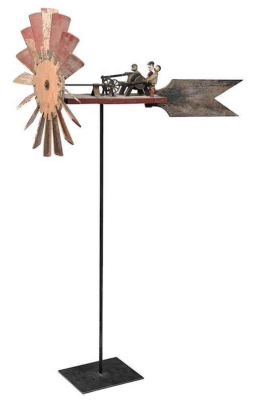 Appraisal: Folk Art Whirligig American th century carved and painted wood