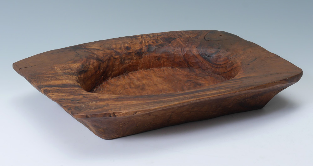 Appraisal: MONTES DOGGET WOOD BOWL Large Montes-Doggett rectangular Platter-Bowl '' x