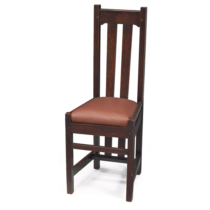 Appraisal: Prairie School desk chair possibly Stickley Brothers with two long