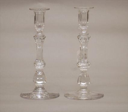 Appraisal: Pair of Georgian-Style Glass Candlesticks