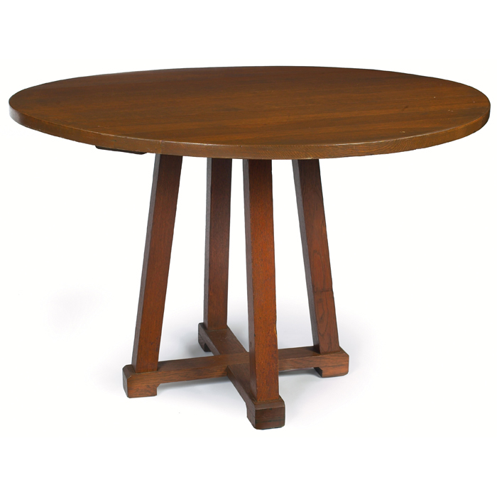 Appraisal: Stickley Brothers table circular top over flared legs on a