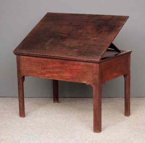 Appraisal: An th Century mahogany architects table with rising top on