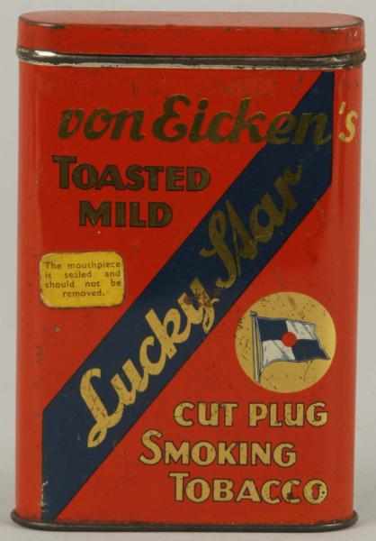 Appraisal: Von Eicken's Toasted Mild Lucky Star Tobacco Tin Description Beautiful