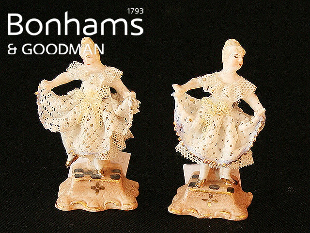 Appraisal: A pair of miniature figures of dancers in lace dresses