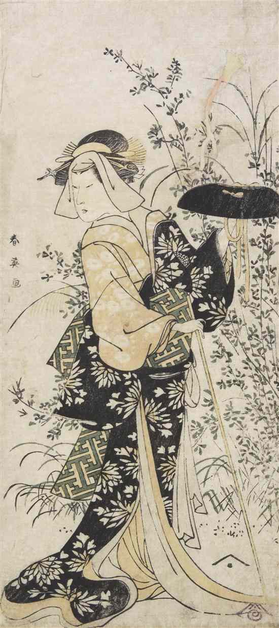 Appraisal: A Japanese Woodblock Print Katsukawa Shunei - depicting a standing