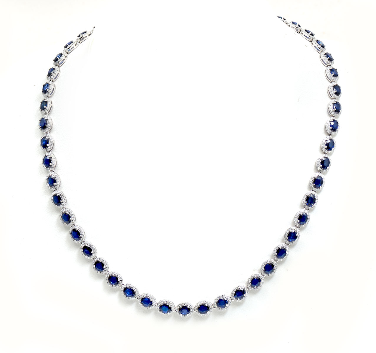 Appraisal: K CTW SAPPHIRE CTW DIAMOND NECKLACE sapphires approx CTW and