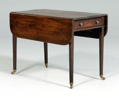 Appraisal: Georgian mahogany Pembroke table figured mahogany drawer with oak lining