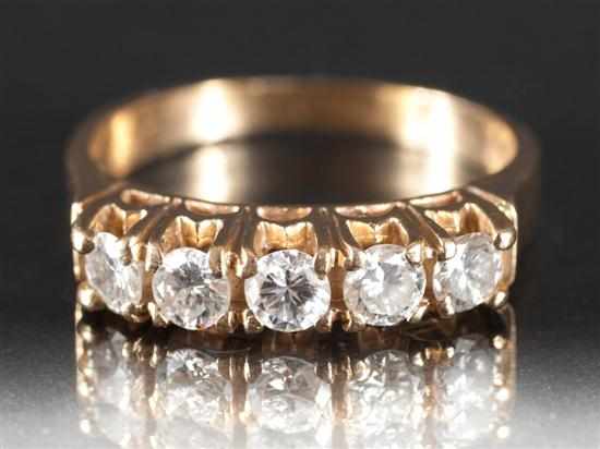 Appraisal: Lady's K yellow gold and diamond ring diamonds approximately cts