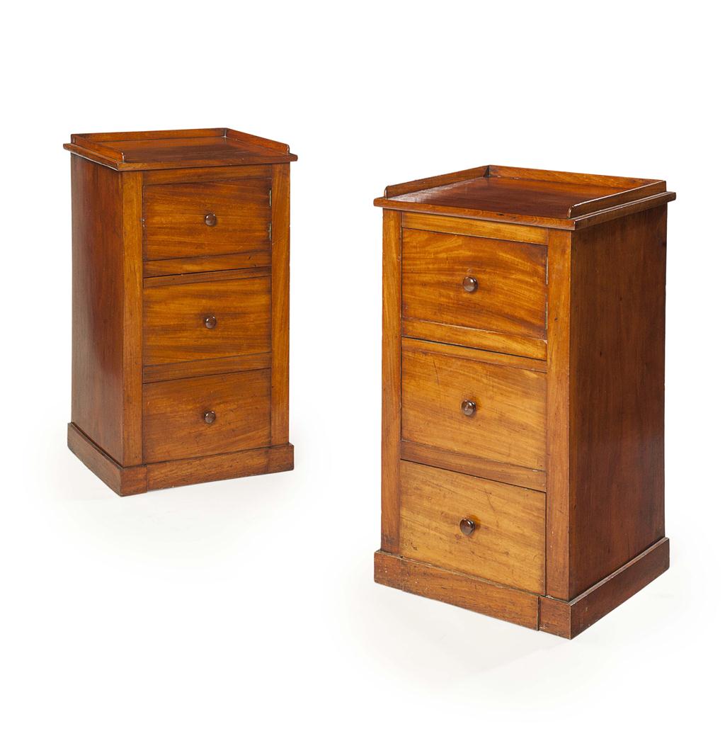 Appraisal: PAIR OF VICTORIAN MAHOGANY NIGHT CUPBOARDS LATE TH CENTURY each