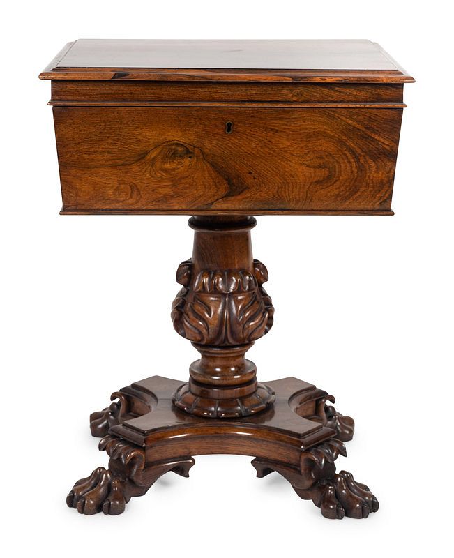 Appraisal: A Regency Diminutive Rosewood Teapoy Height x width x depth