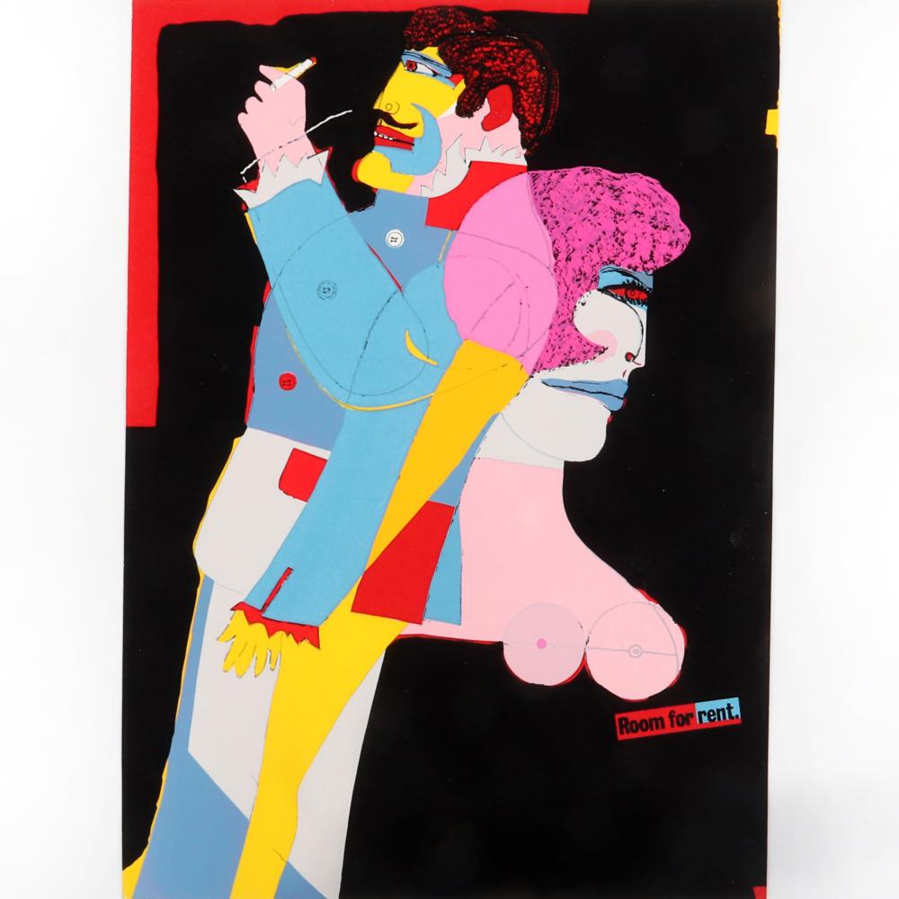 Appraisal: RICHARD LINDNER AMERICAN GERMAN ROOM FOR RENT SILKSCREEN PRINT WITH