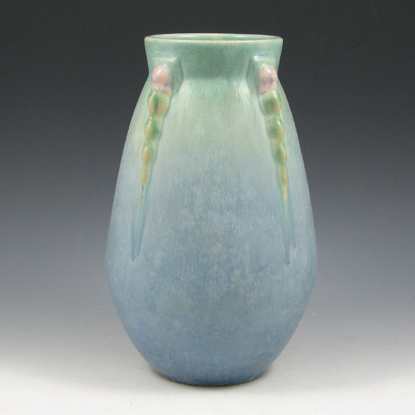 Appraisal: Roseville Topeo - vase in matte blue with pink and