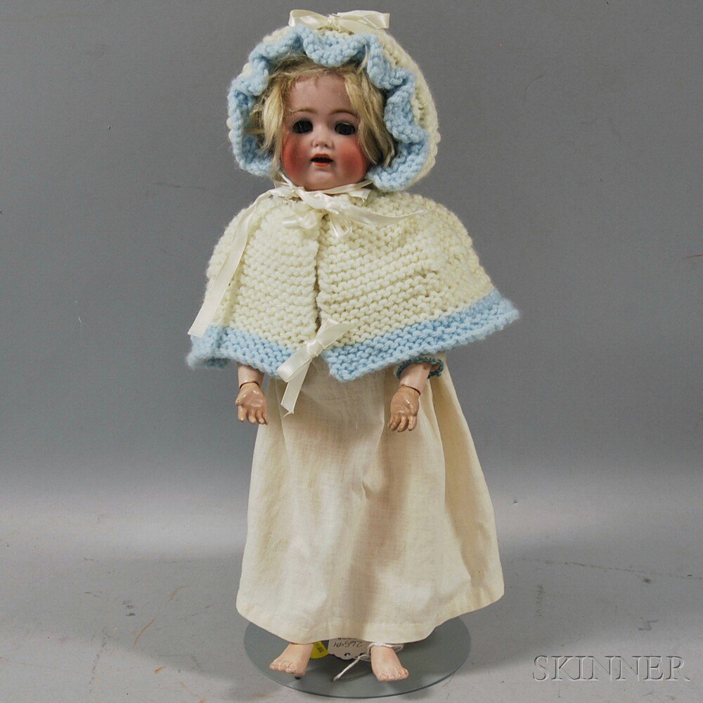 Appraisal: JDK Bisque Head Doll on Long-limbed Composition Body Germany blue