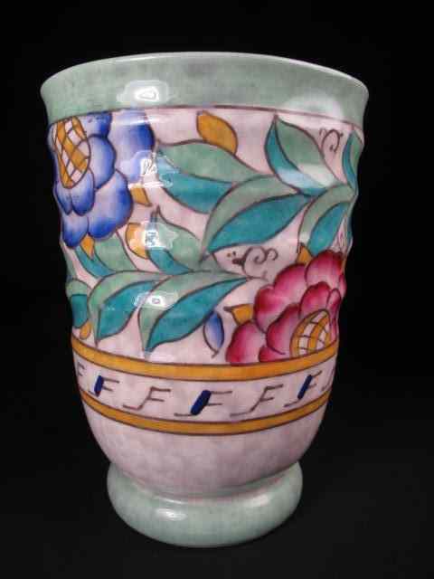 Appraisal: A Crown Ducal Ware Art Deco pottery vase with bright