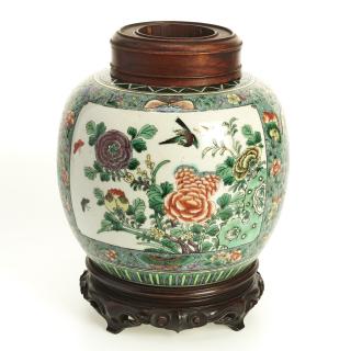 Appraisal: Chinese famille vert porcelain jar Chinese famille vert porcelain jar