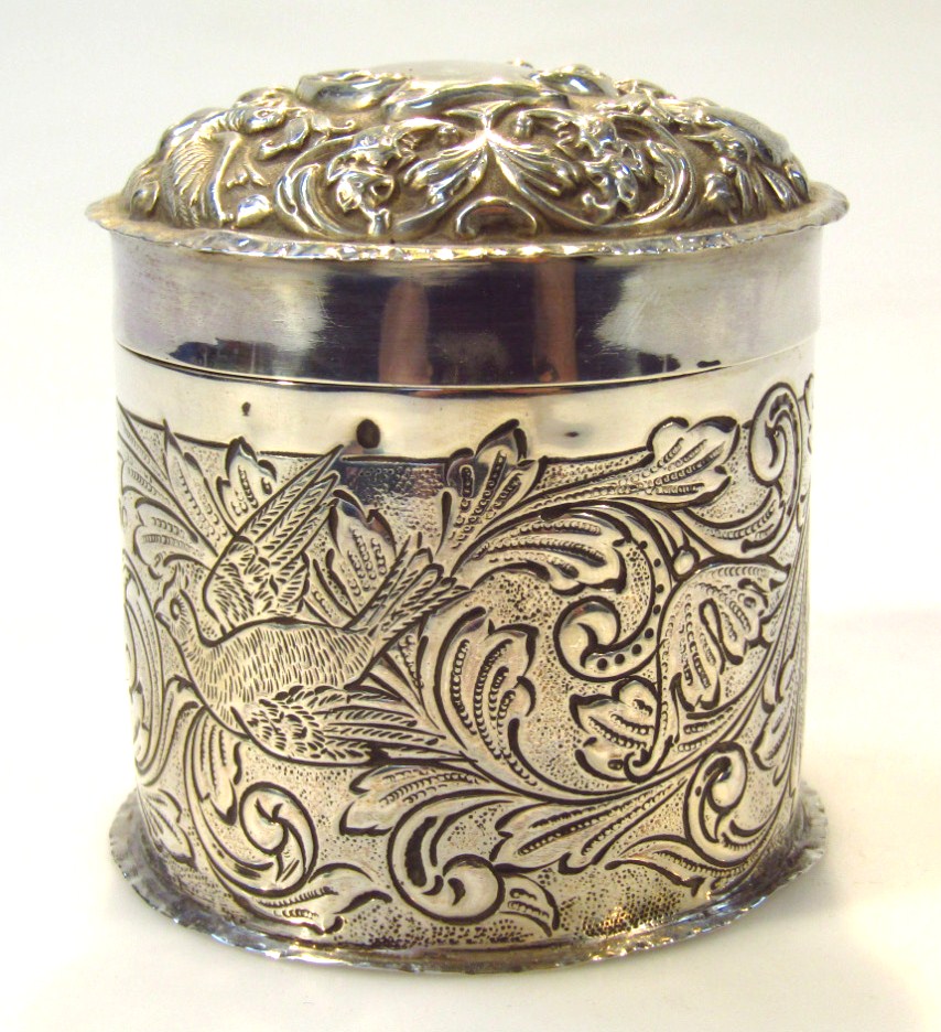 Appraisal: A Victorian silver powder jar by William Comyns Sons the