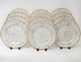 Appraisal: SET OF TWELVE PORCELAIN SERVICE PLATES English th Century Gilt