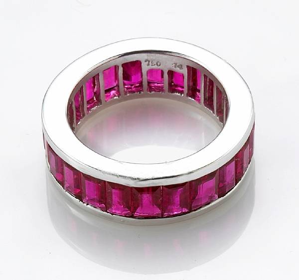 Appraisal: A ruby eternity band estimated total ruby weight carats mounted