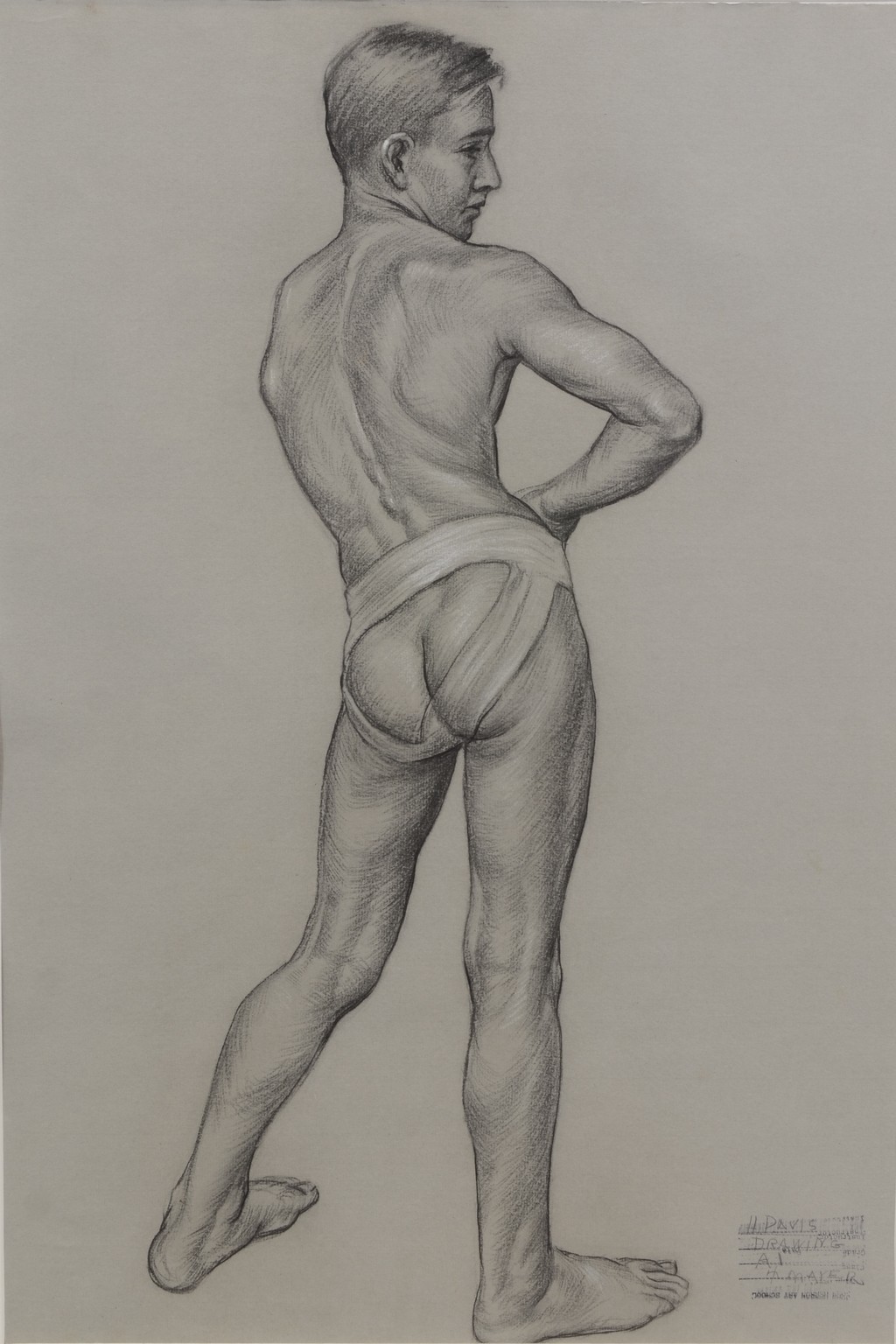 Appraisal: Harry A Davis American - charcoal Figure Study of Nude