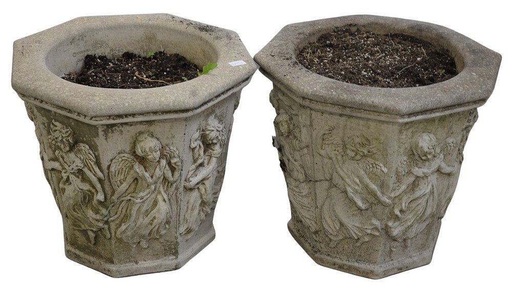 Appraisal: Pair of Nina Studio Outdoor Planters each in octagonal form