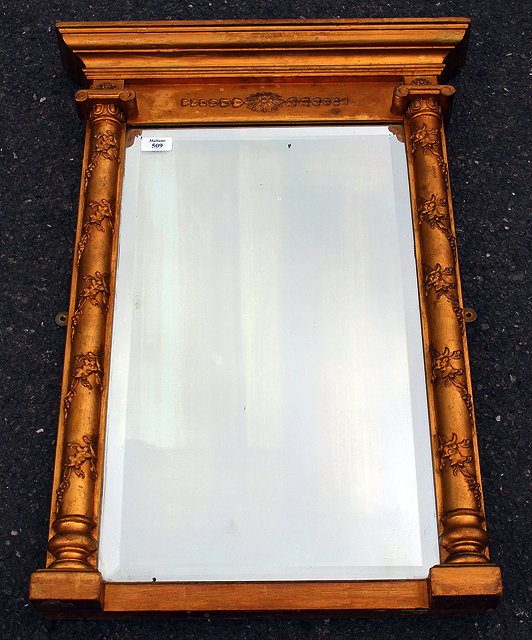 Appraisal: A TH CENTURY RECTANGULAR WALL MIRROR with gilded frame column