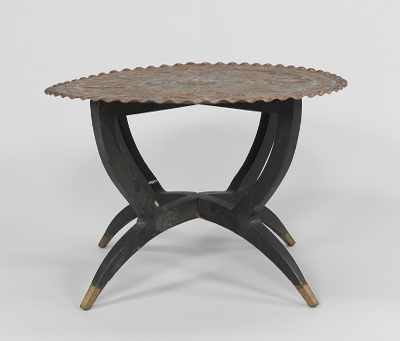 Appraisal: A Middle-Eastern Tray Top Table Hand wrought copper circular top