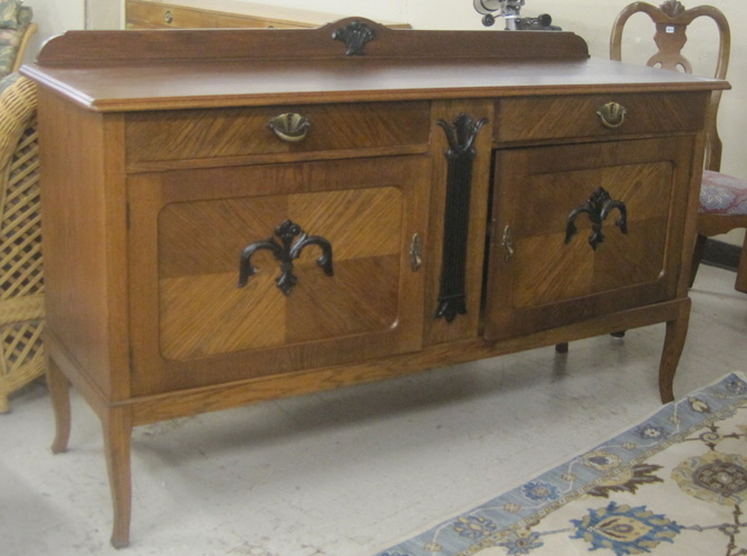 Appraisal: ELM WOOD BUFFET Swedish early th century having two aligned