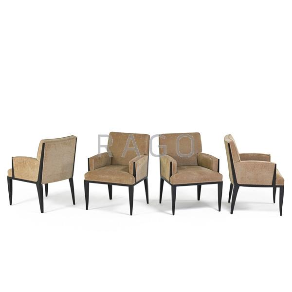 Appraisal: CHRISTIAN LIAIGRE Set of four armchairs Condition Report Some light