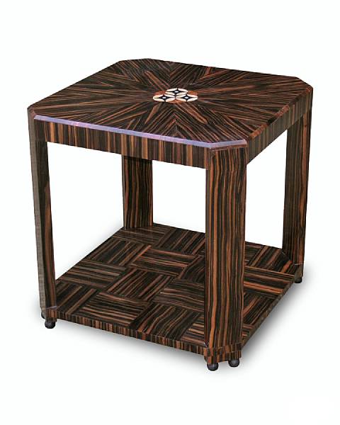 Appraisal: A French Art Deco inlaid macassar ebony side table circa