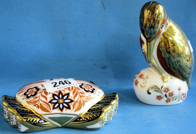 Appraisal: Royal Crown Derby Paperweights Crab and Kingfisher boxed