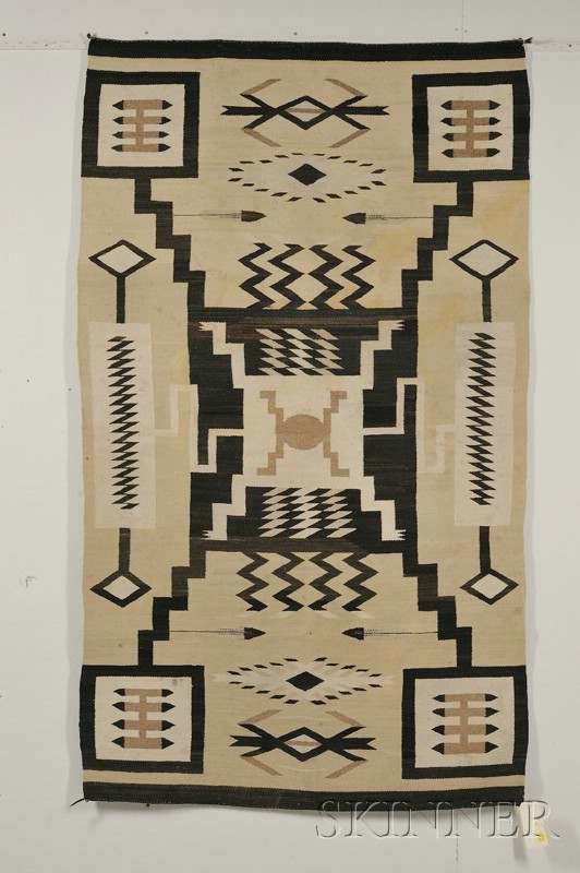 Appraisal: Navajo Regional Rug Wool Southwestern United States Storm pattern natural