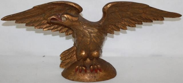 Appraisal: LATE TH CENTURY CARVED AND GILDED EAGLE HIGH WIDE DEEP