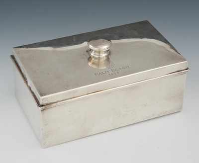 Appraisal: A Sterling Silver Palm Beach Humidor Box dated Of rectangular