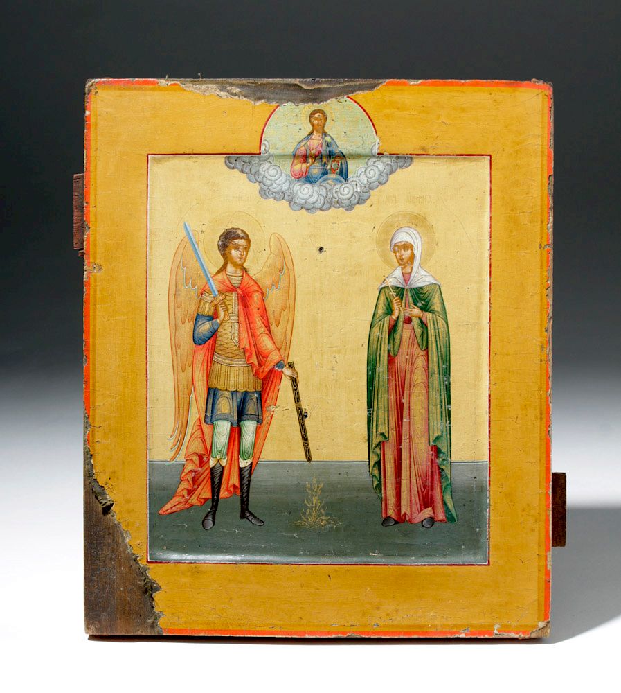 Appraisal: th C Russian Icon - Archangel Michael Anysia Eastern Europe