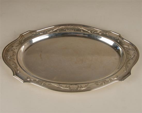 Appraisal: A Gorham Sterling Oval Tray having a reeded and shaped