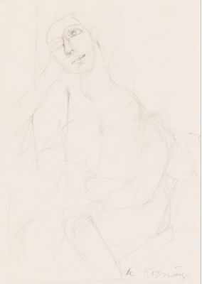 Appraisal: Willem de Kooning Dutch American - Woman Pencil on paper