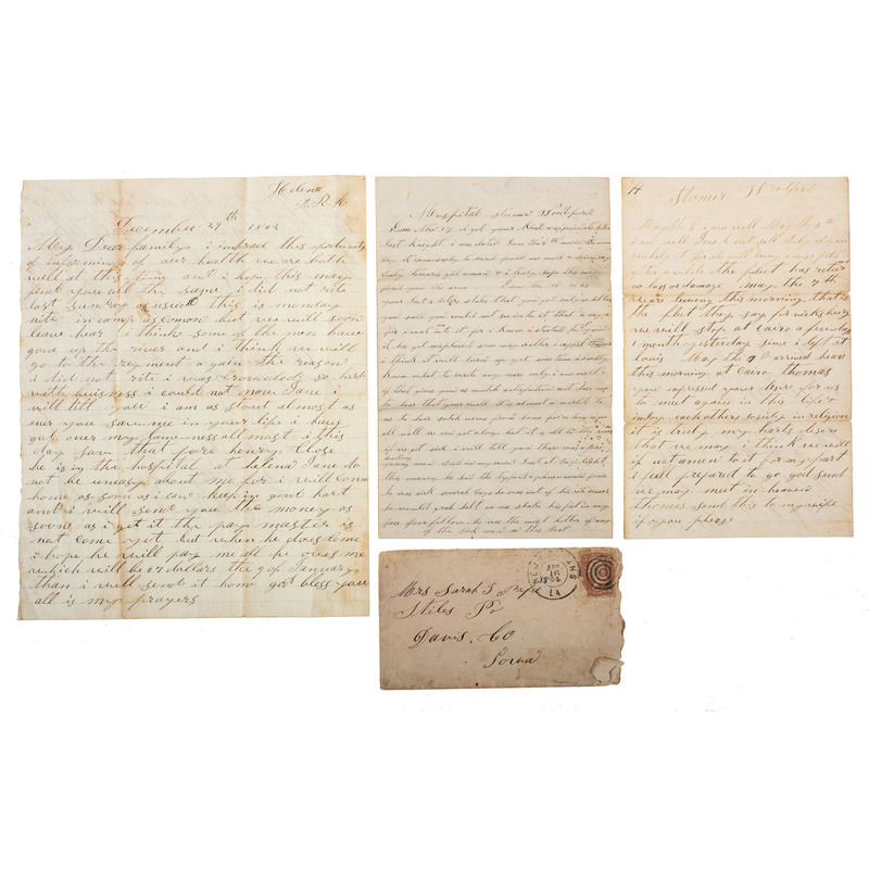 Appraisal: CIVIL WAR Group of letters from a soldier serving in