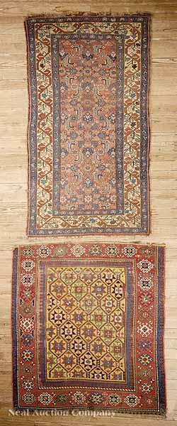 Appraisal: Two Antique Caucasian Rugs ft in x ft in and