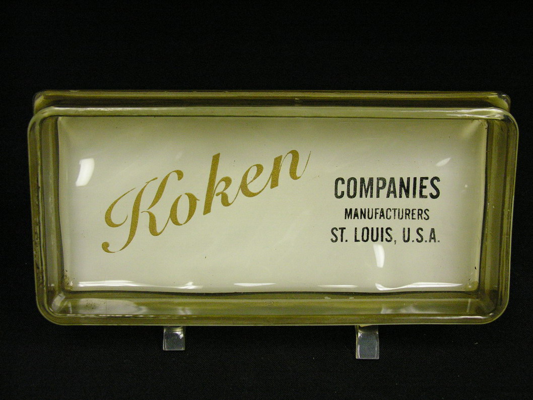 Appraisal: KOKEN BARBER SHOP GLASS TRAY probably used for holding combs