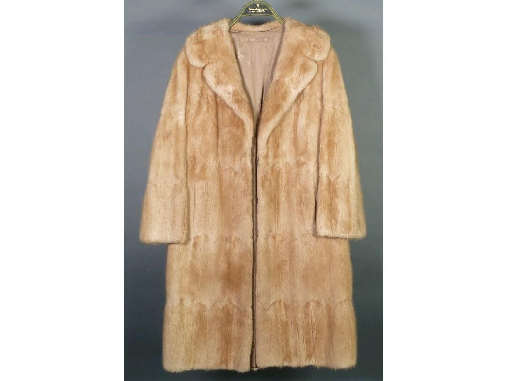 Appraisal: LIGHT GOLDEN BROWN MUSQUASH FLANK FULL LENGTH FUR COAT size