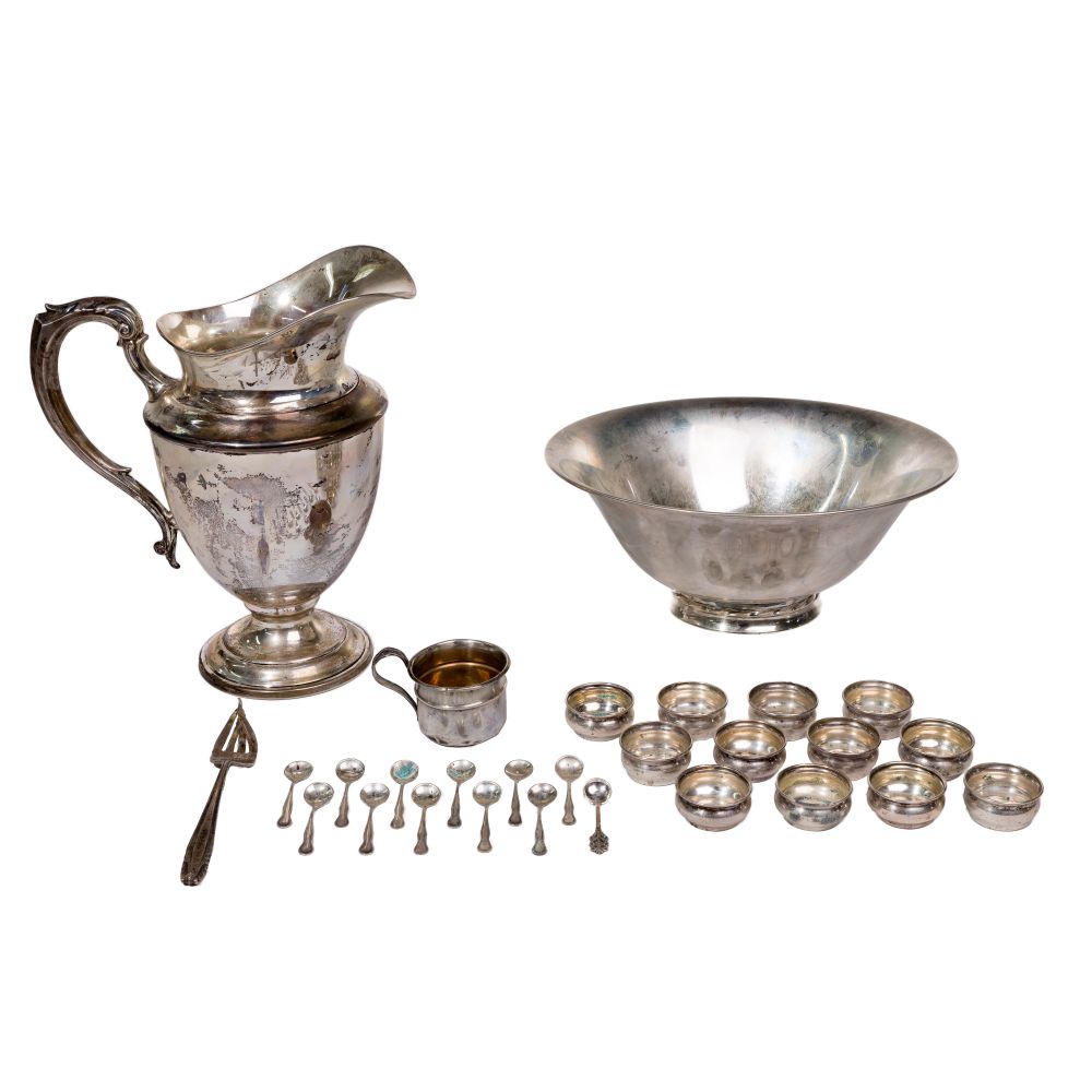 Appraisal: STERLING SILVER TABLEWARE ASSORTMENT items including salt cellars by different