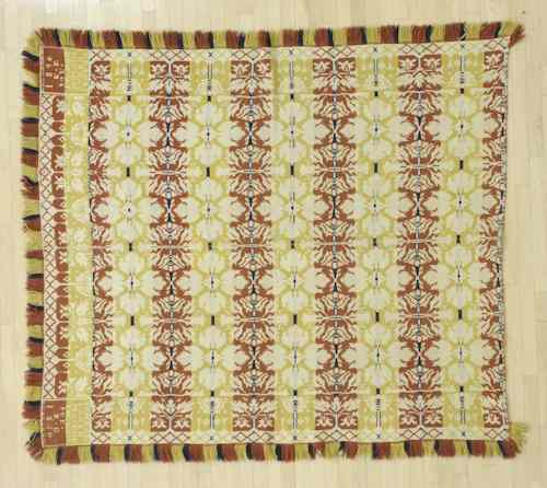 Appraisal: Pennsylvania Conrad Kaser coverlet dated inscribed Macunk Taunsip for R