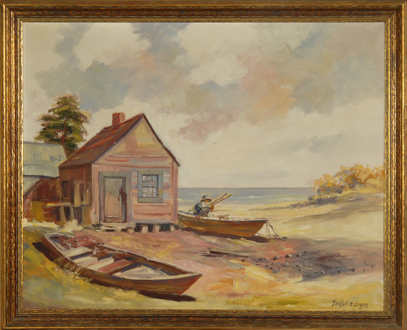 Appraisal: WENDELL M ROGERSAmerican - Cape Cod Fishing Shack Signed lower