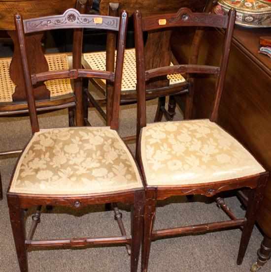 Appraisal: Pair of Victorian cherrywood side chairs Estimate - No condition