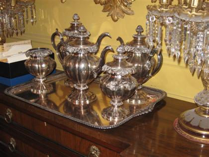 Appraisal: English silverplate six piece tea and coffee servicejames dixon and