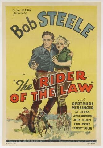 Appraisal: The Rider of the Law movie poster Bob Steele for