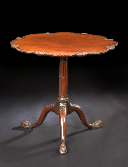 Appraisal: George III Mahogany Tripod Table fourth quarter th century the